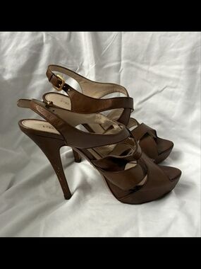 Prada Women's Brown Strappy High Heel Sandals